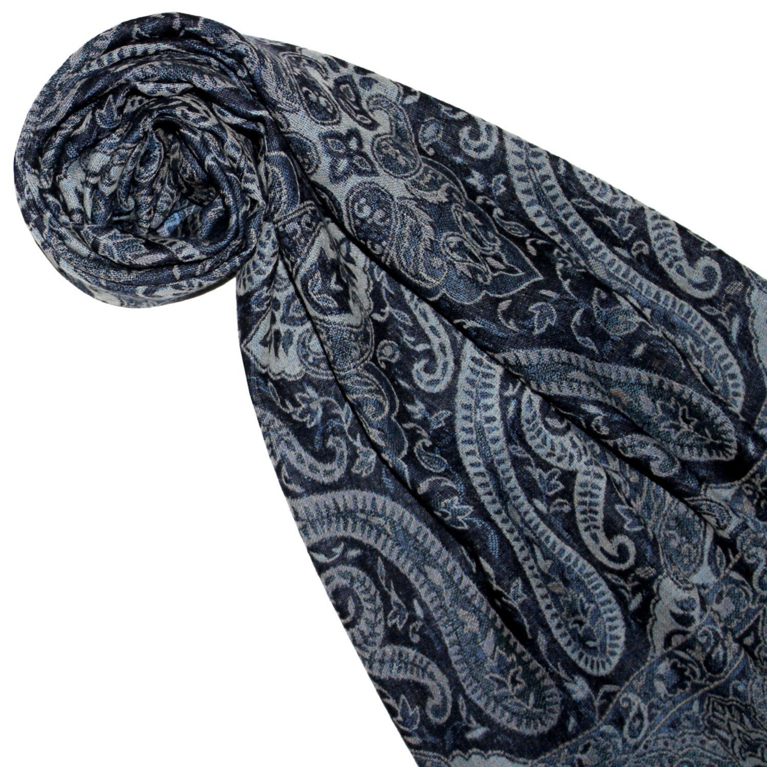 Шарф з вовни Lorenzo Cana Merino, м'який, з візерунком пейслі, багатокольоровий, 35 x 160 см, фото №2