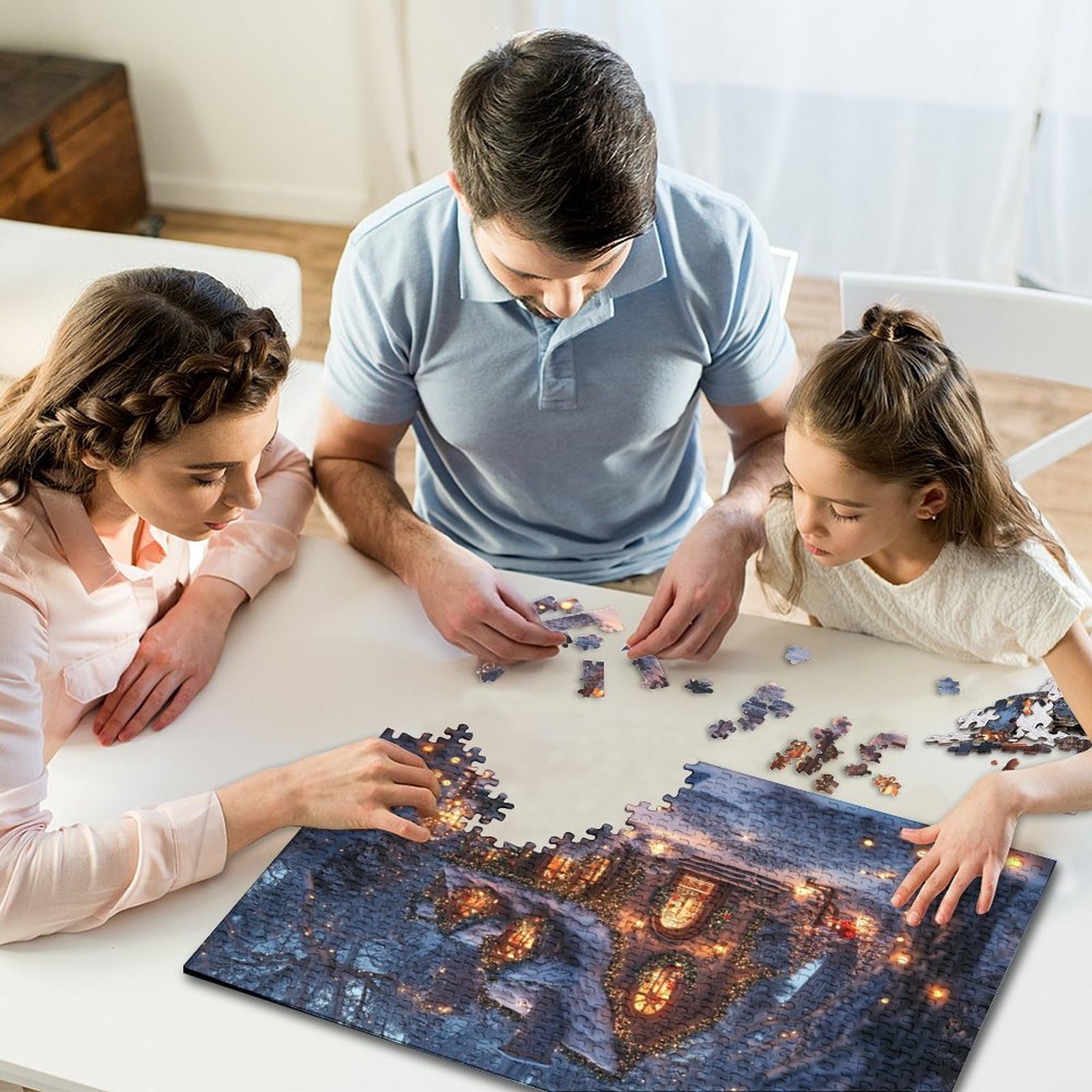 Різдвяний пазл 1000 елементів Казкова атмосфера екологічні матеріали 75 x 50 см, фото №6