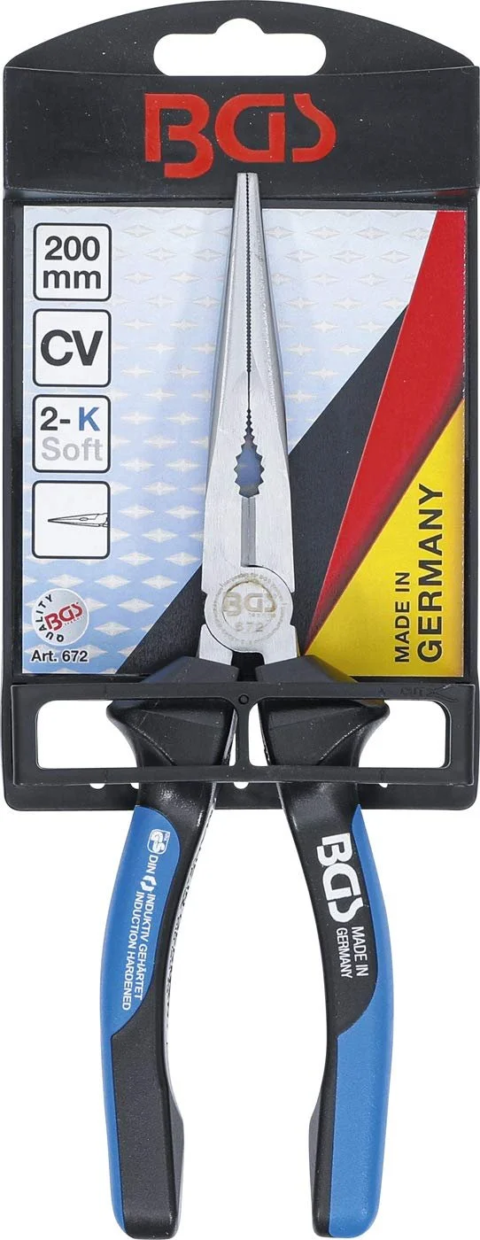 Плоскогубці телефонні BGS DIN ISO 5745 з ріжучою кромкою Прямі 200 мм, фото №4