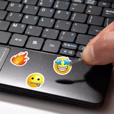 Наклейка на клавиатуру SampleZone непрозрачная чорная бело-зеленый SZ-BK-GS, фото №5