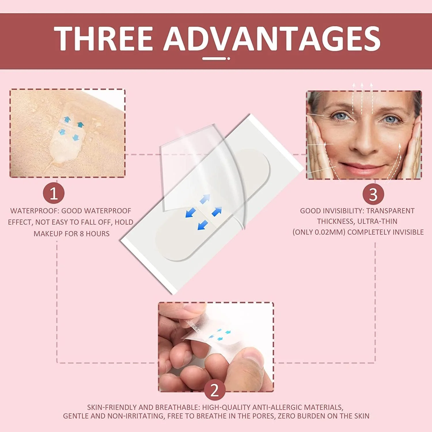 Стрічки для підтяжки обличчя DOKONIMO, 40 штук, фото №3