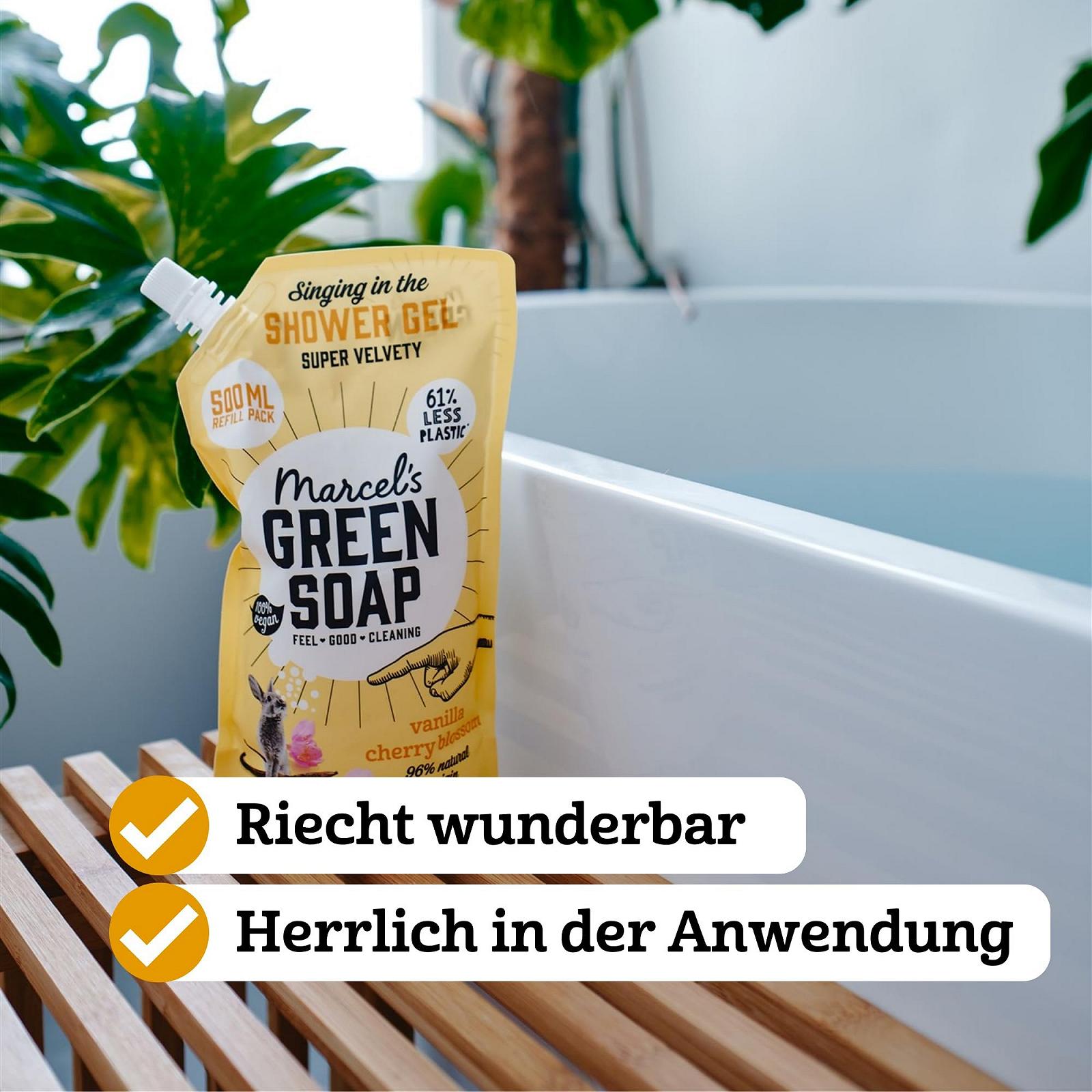 Гель для душа Marcel's Green Soap Ваниль и Цвет сакуры 500 мл (сменный блок), фото №2