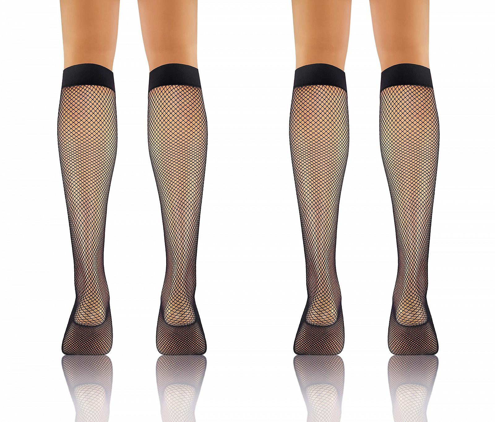 Чулки Sesto Senso Fishnet до колен, мелкая сетка, 2 пары, фото №4
