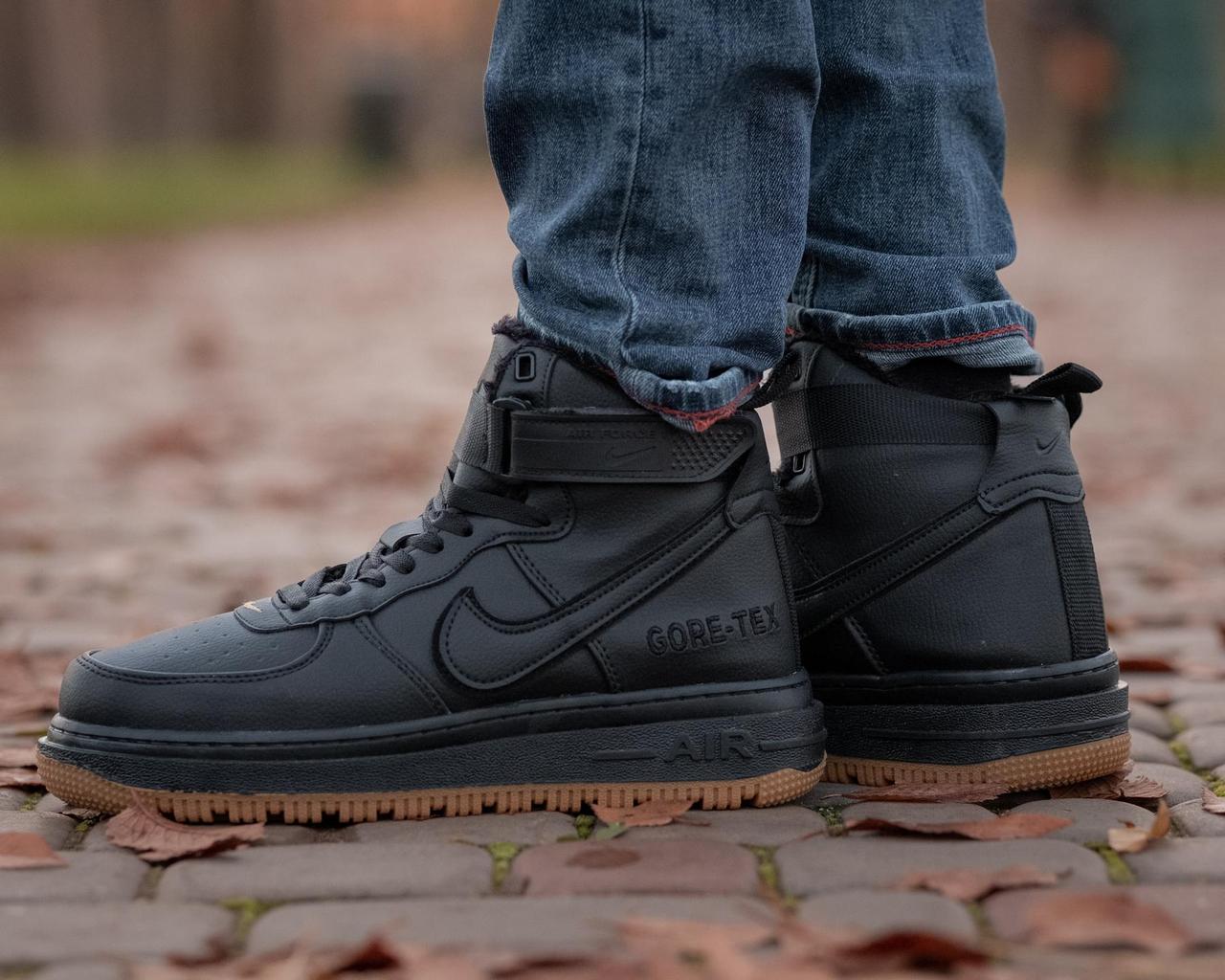 Кросівки на хутрі Nike Air Force Gore Tex High Black, фото №3