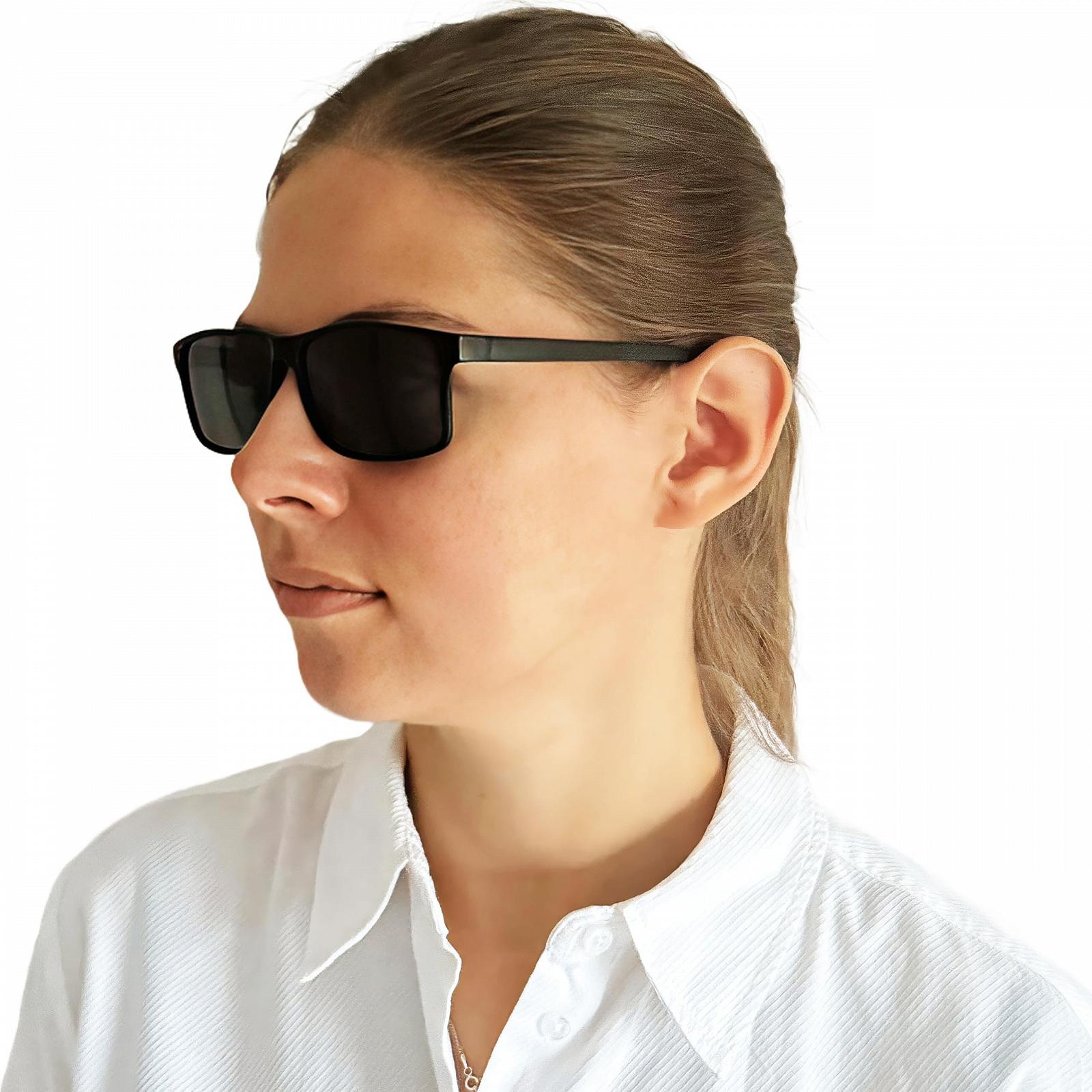 Сонцезахисні окуляри Rectangular Mini Brille Flex Чорний/Червоний, фото №6