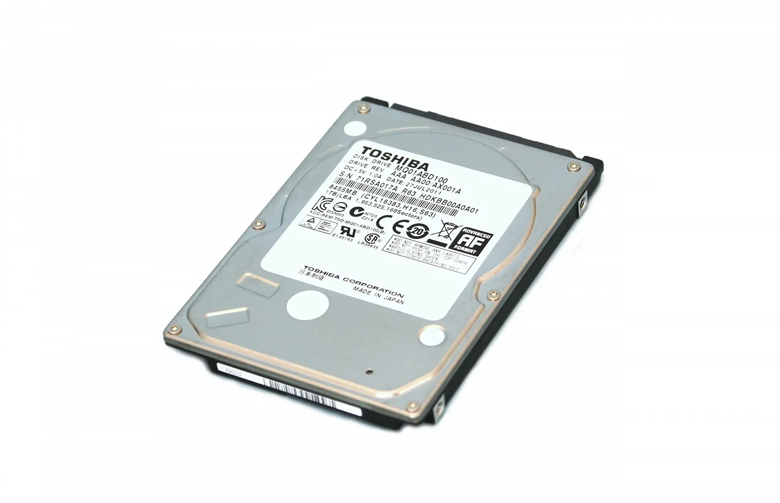 Внутренний жесткий диск Toshiba MQ01ABD032 320GB SATA 3GB/s 5400RPM 2.5" 9.5mm, фото №1