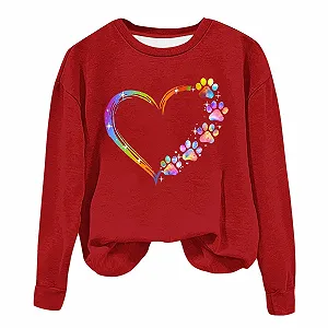 Женский свитшот без капюшона с радужным любовным мотивом, блузка, топ классического кроя, спортивная рубашка с длинными рукавами, пуловер с круглым вырезом, блузка с открытыми плечами, повседневные топы для девушек-подростков - Фото 1