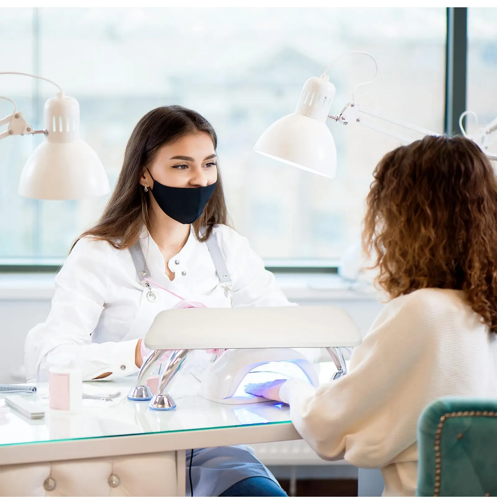 Підставка для рук манікюрна, шкіряна, водонепроникна та нековзка, складна, фото №5