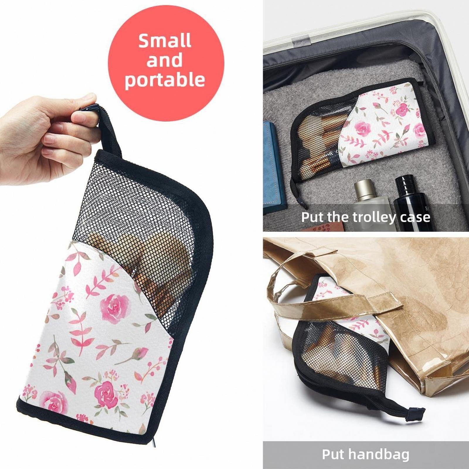 Сумка-органайзер для кистей для макияжа с 12 кистями Rose Flower Pink Flowers Portable, цветная - 3334, фото №5