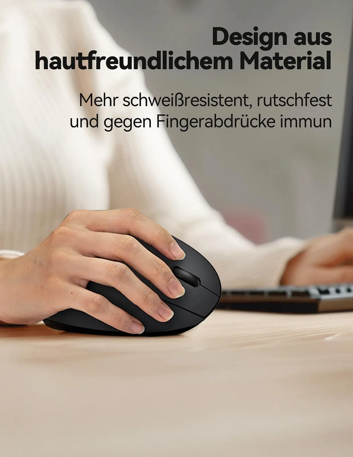 Мышь TechRise Беспроводная Эргономичная Вертикальная 4800 DPI Оптическая Тихая, фото №4