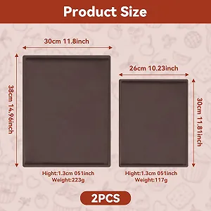 Килимки для випікання силіконові з бортиком 2 шт. 38 x 30 см та 30 x 26 см антипригарні synthetic.ua - Фото 1