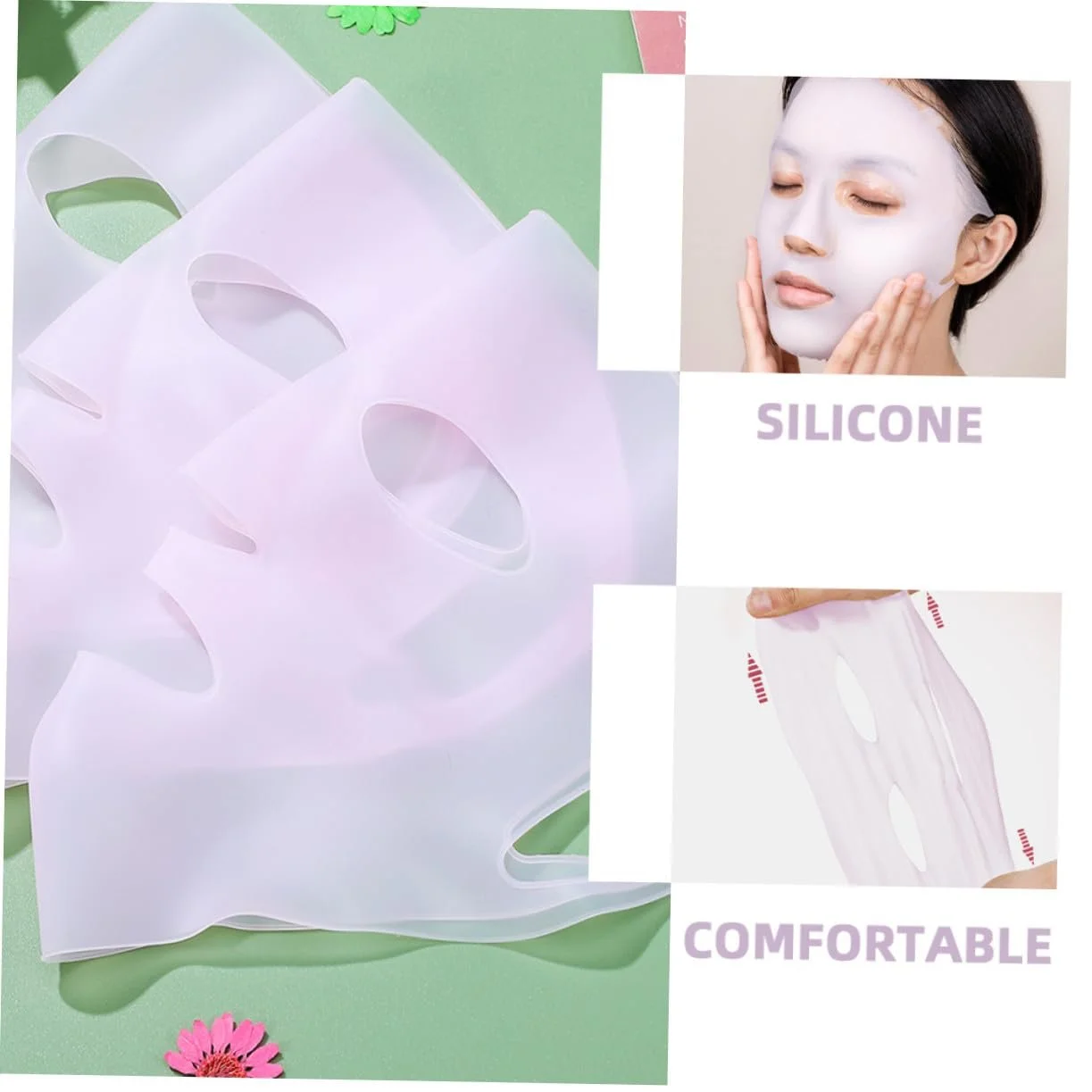 Силіконова маска HONITANO, 3 шт, рожева, фото №9