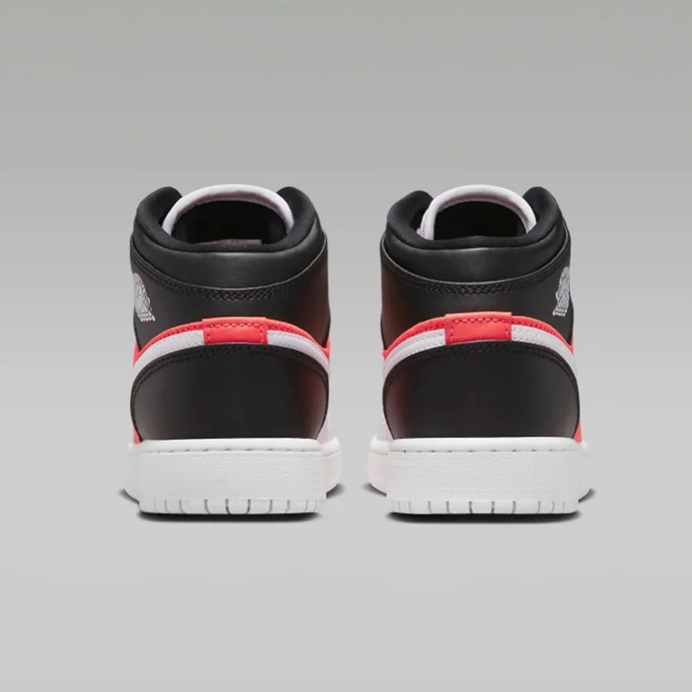 Кросівки Jordan Air 1 Mid SE (GS) Дитячі Чорний/Білий/Помаранчевий, фото №3