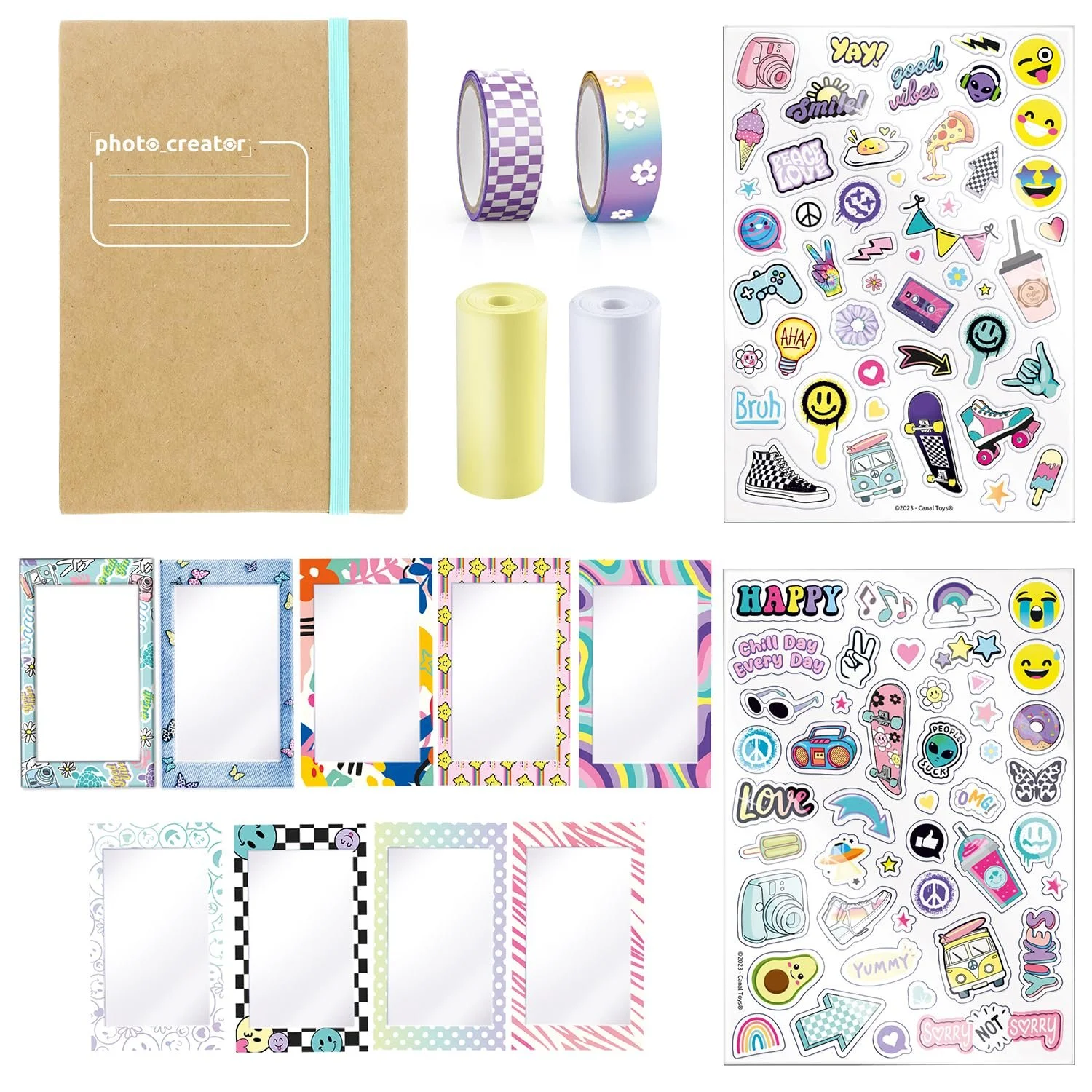 Альбом для фотографий Canal Toys Creator Compatible с 2 рулонами бумаги, 2 листами наклеек и 20 самоклеящимися рамками для фотографий Multi-Colour, фото №5 Альбом для фотографий Canal Toys Creator Compatible с 2 рулонами бумаги, 2 листами наклеек и 20 самоклеящимися рамками для фотографий Multi-Colour, фото №5