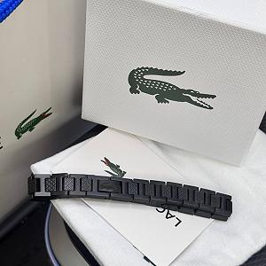 Чоловічий браслет на руку Lacoste чорний брендовий з нержавіючої сталі в подарунковому упакуванні synthetic.ua - Фото 1