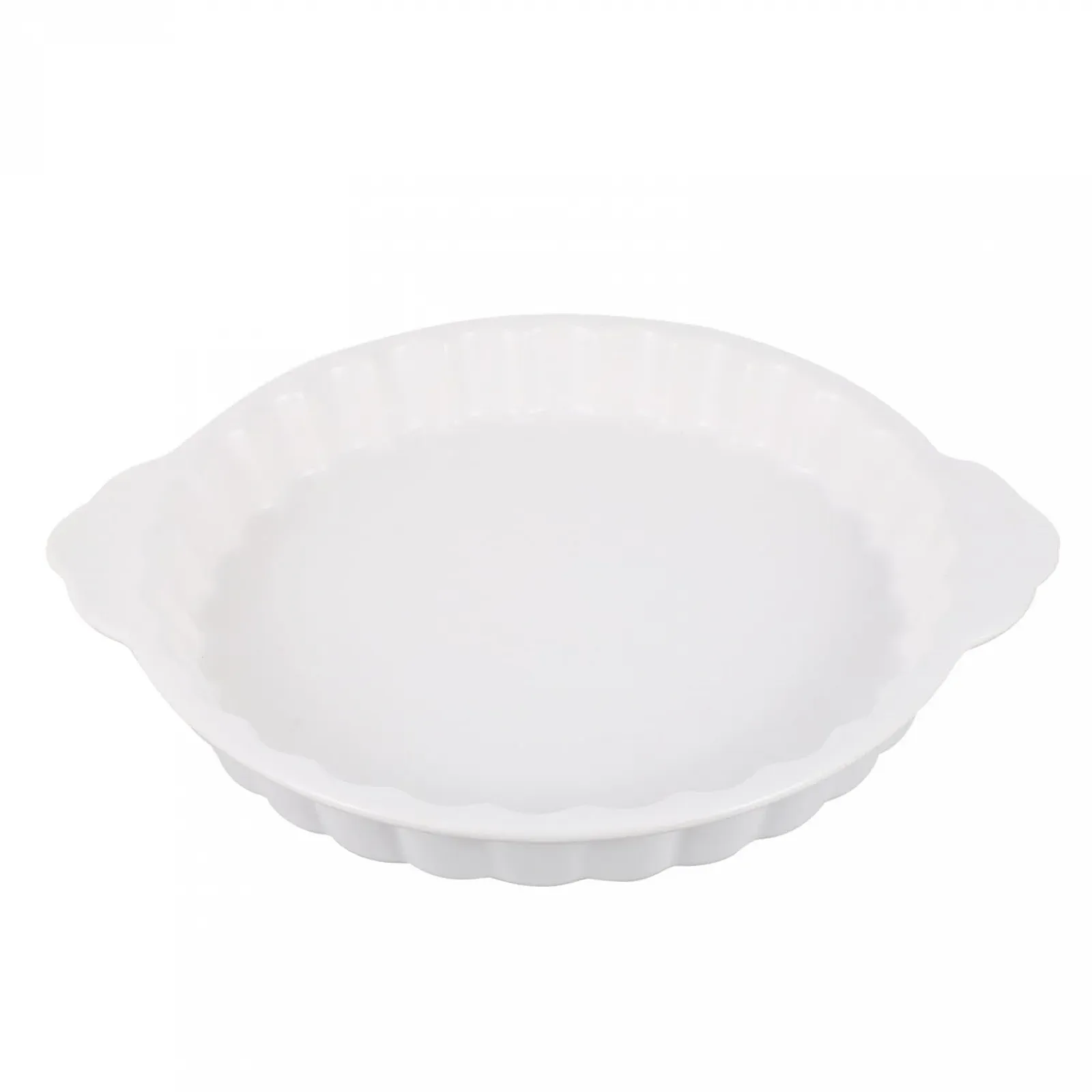 Керамическая форма для запекания SOIMISS Круглая с ручками Термостойкая Белая, фото №1