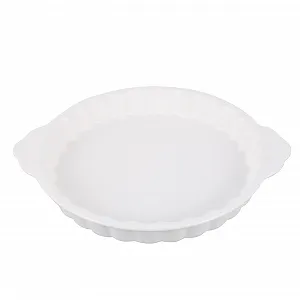 Керамическая форма для запекания SOIMISS Круглая с ручками Термостойкая Белая - Фото 1