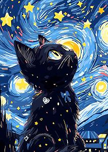 Пазл Magic Cats Starry Night Cat 1000 деталей 70 x 50 см - Фото 1