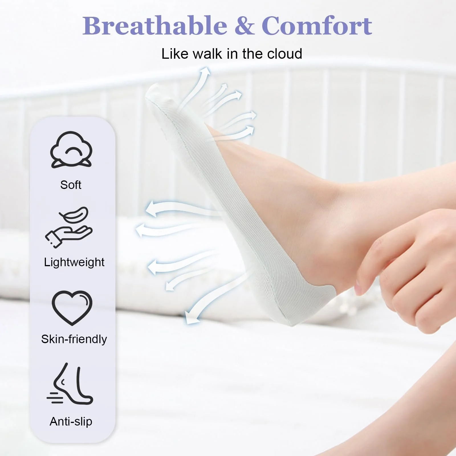 Шкарпетки Ceboic, жіночі, балетки, невидимі, 5 пар, фото №4 Шкарпетки Ceboic, жіночі, балетки, невидимі, 5 пар, фото №4