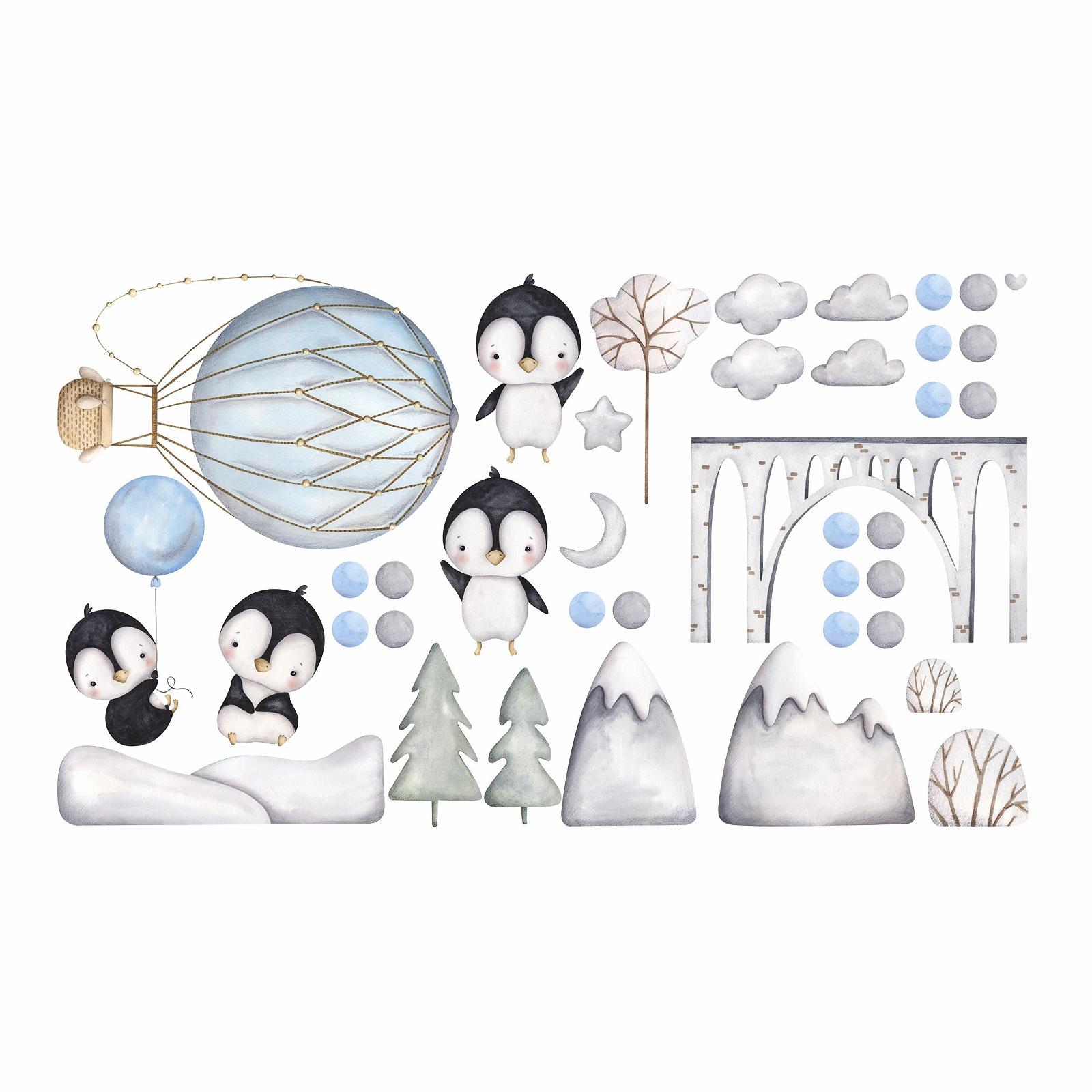 Набір наклейок на стіну GRAZDesign Пінгвіни та повітряна куля 100 x 57 см, фото №2 Набір наклейок на стіну GRAZDesign Пінгвіни та повітряна куля 100 x 57 см, фото №2