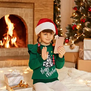 Різдвяний Світшот Balkorith для дівчат, бавовняна дитячий synthetic.ua - Фото 1