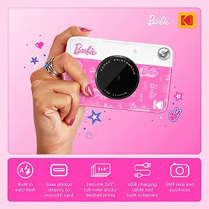 Камера мгновенной печати Kodak Barbie Printomatic 5MP Gift Bundle Розовая synthetic.ua - Фото 1