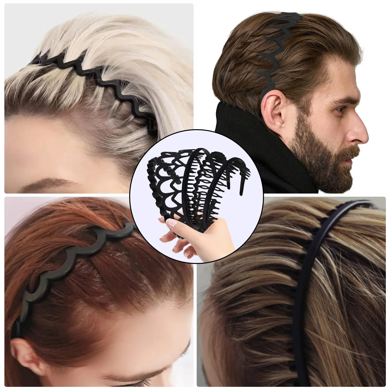 Набір пластикових обручів для волосся 6 шт., фото №7