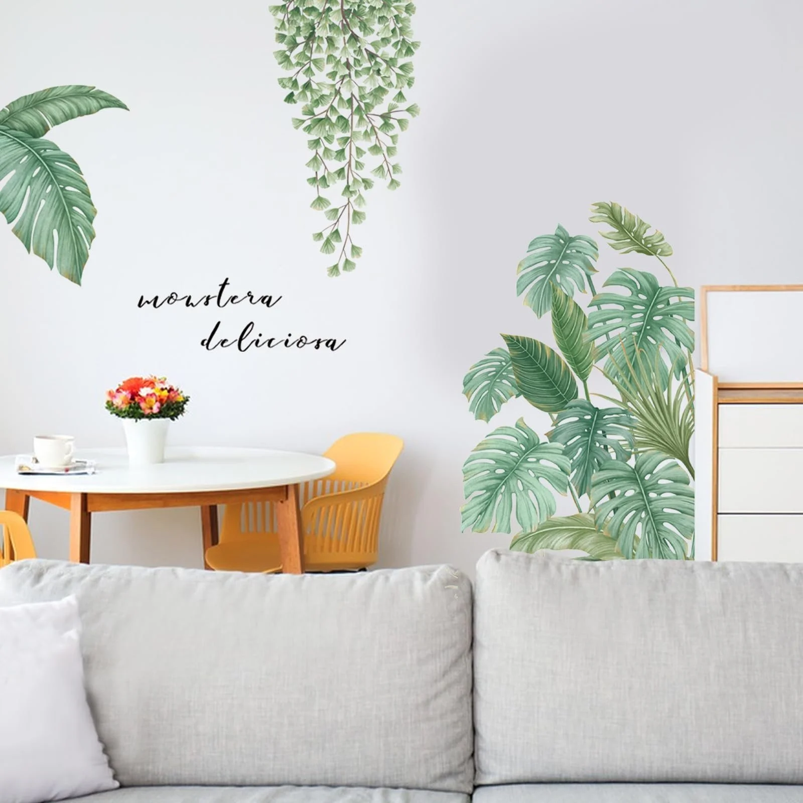 Наклейка на стіну Тропічне листя зелена, фото №3