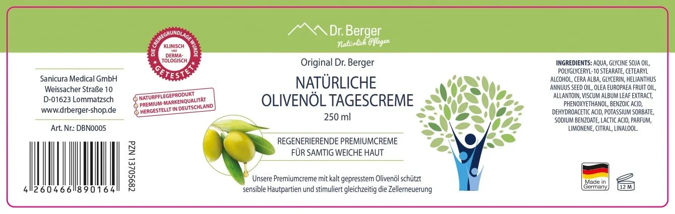 Денний крем Dr.Berger Natural Olive Oil Для оксамитової шкіри Нейтральний, фото №7 Денний крем Dr.Berger Natural Olive Oil Для оксамитової шкіри Нейтральний, фото №7