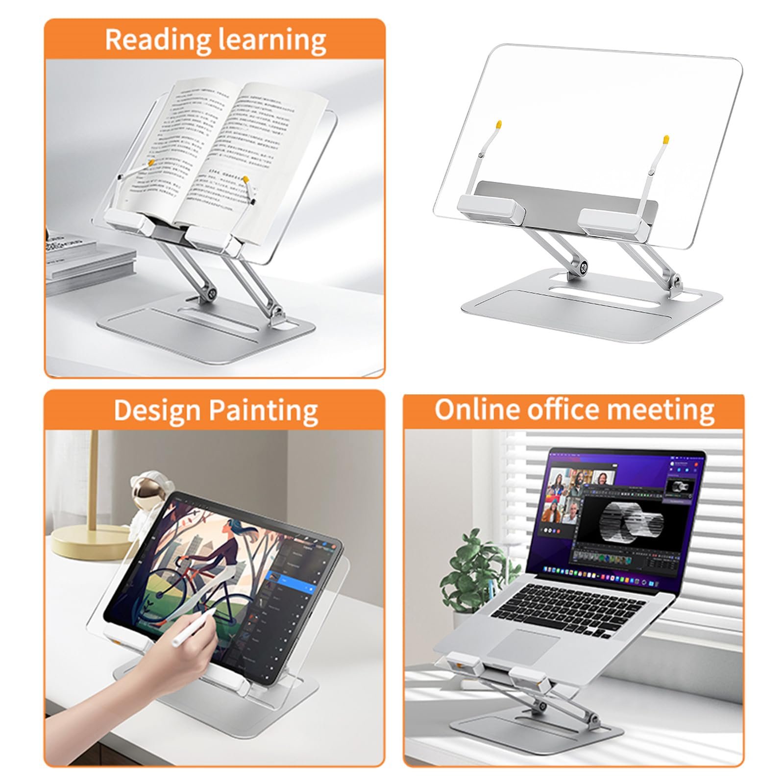 Подставка для ноутбука Zwei Axisen Einstellbare Faltbare Aluminiumkonstruktion 360 Rotation Klarer Acryl Ergonomischer B", фото №2 Подставка для ноутбука Zwei Axisen Einstellbare Faltbare Aluminiumkonstruktion 360 Rotation Klarer Acryl Ergonomischer B", фото №2