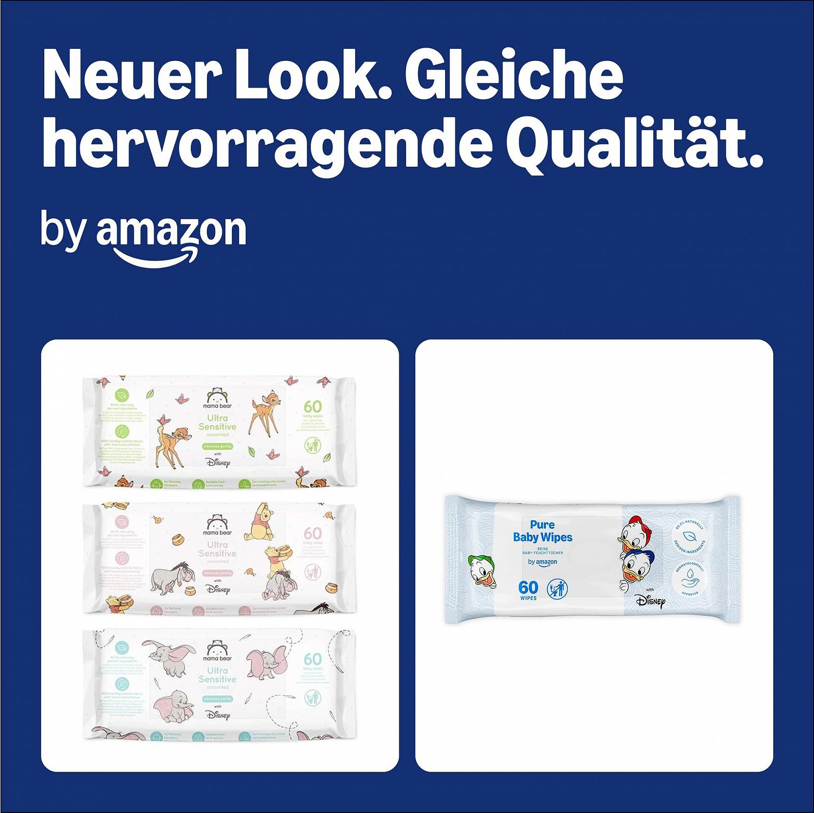 Салфетки детские Mama Bear Disney Ultra Sensitive Без запаха 720 штук (12 упаковок по 60 штук), фото №2