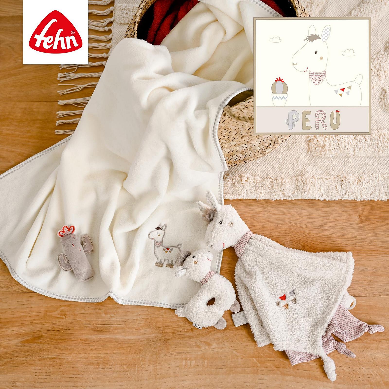 Полотенце для ванной с капюшоном Fehn BabyLove Серия Lama Модель 397086 С рисунком овцы Размеры: 80 x 80 см Цвет: Lama, фото №5