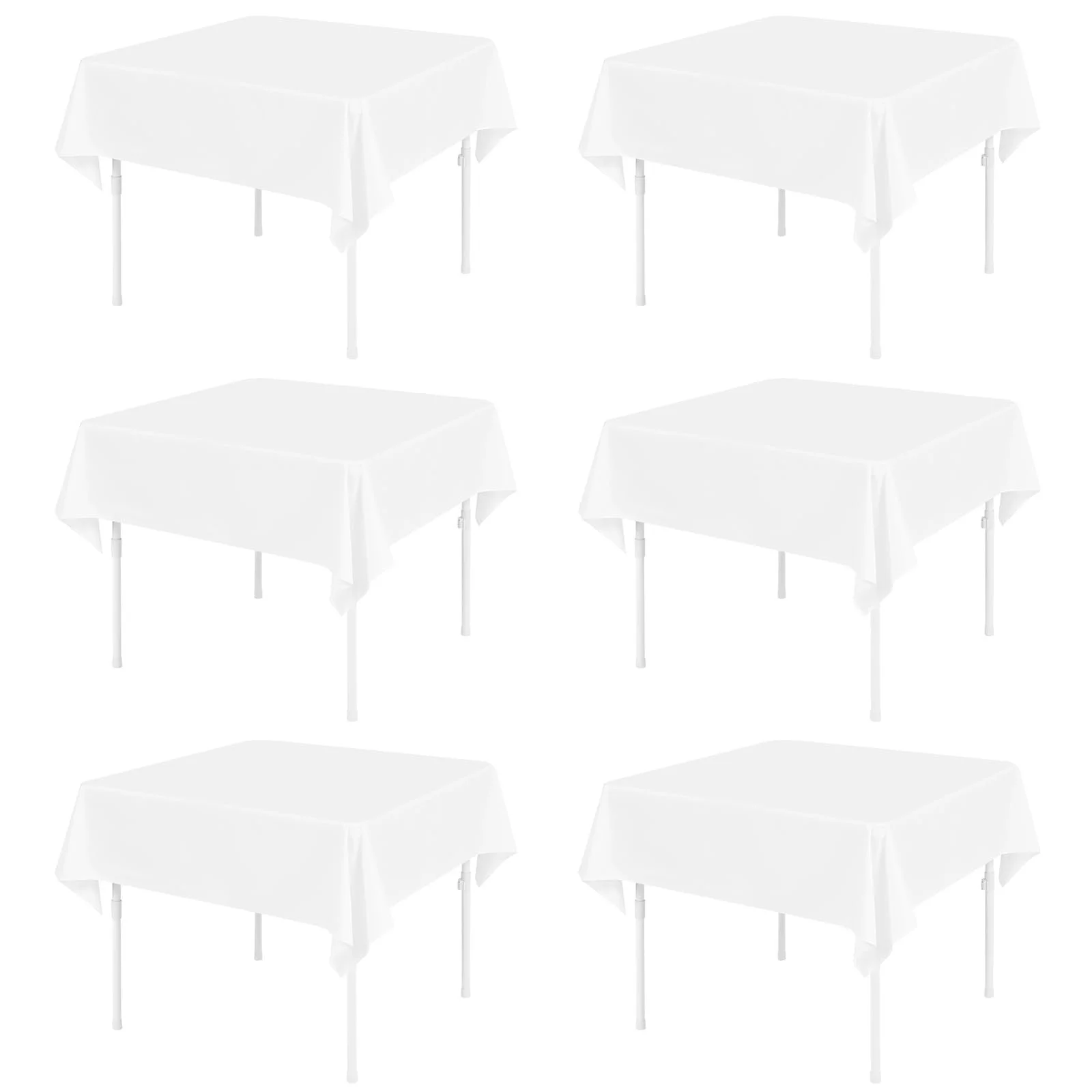 Скатертини квадратні Pack of 6 52 x 52 Inch поліестер білі, фото №1