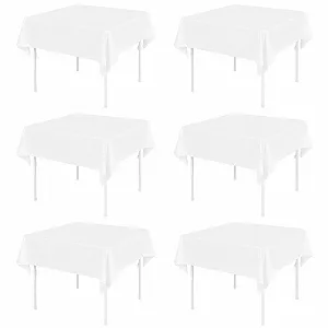 Скатертини квадратні Pack of 6 52 x 52 Inch поліестер білі - Фото 1