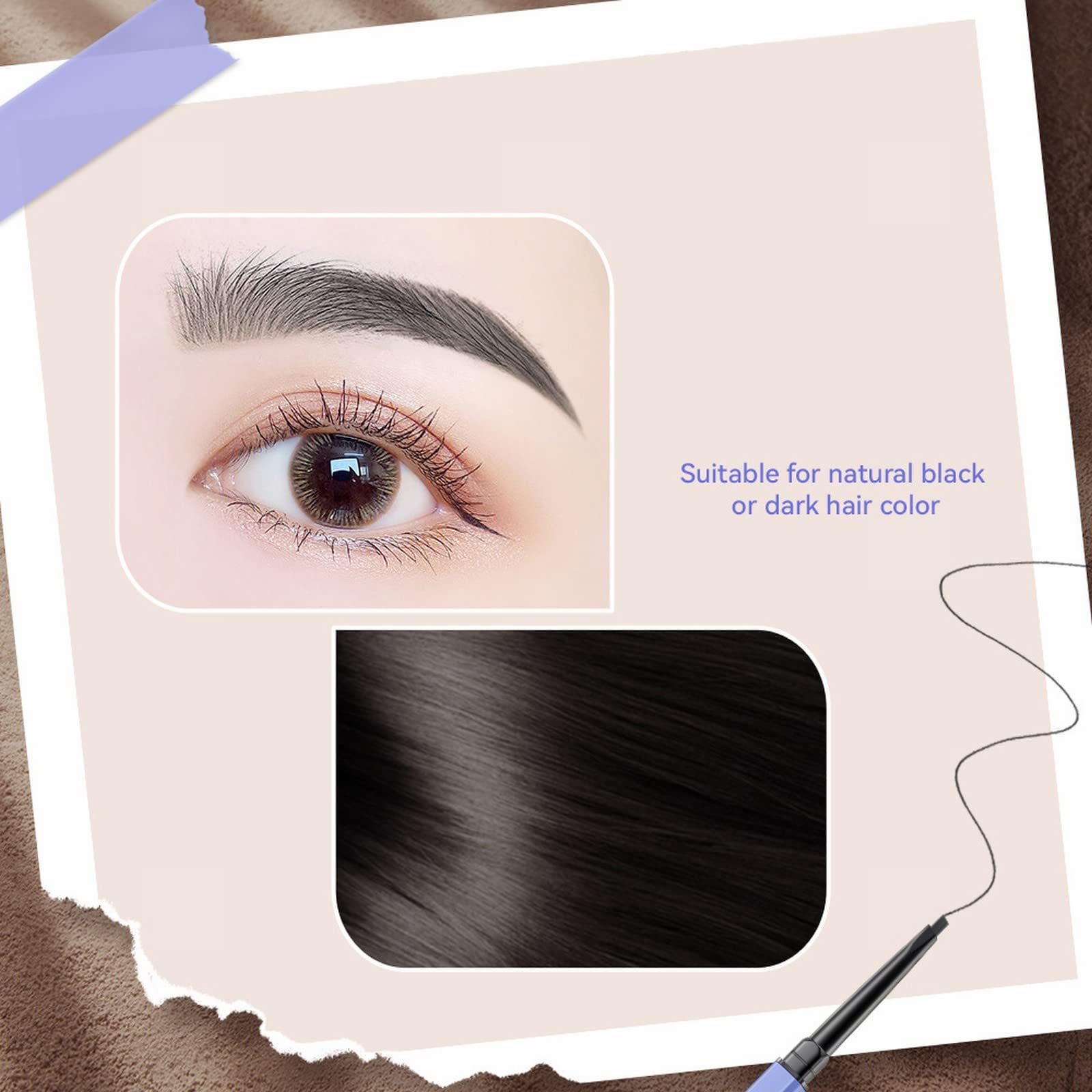 Олівець Der quadratische Augenbrauenstift Водостійкий Довговічний З щіточкою C, фото №3