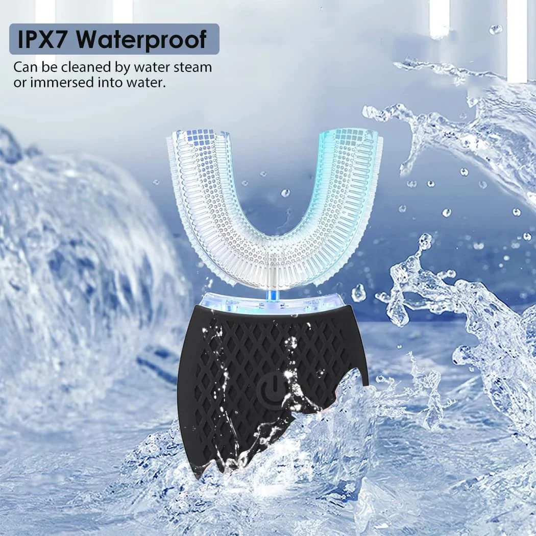 Ультразвуковая зубная щетка EITVLAGE 360° автоматическая Черный, фото №4