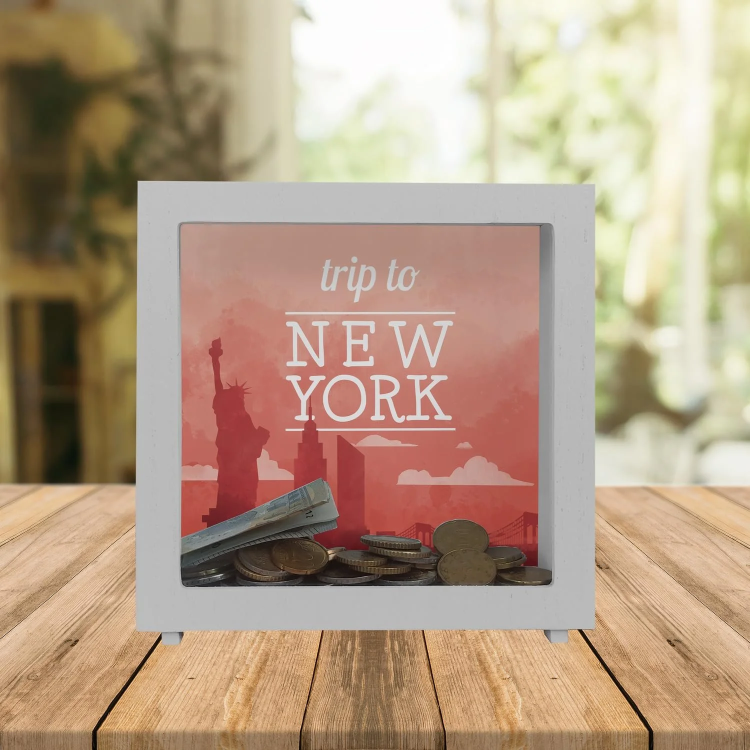 Скарбничка Trip to New York Дерев'яна Рамка, фото №2
