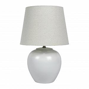 Настільна лампа Relaxdays Керамічна Тканинна E27 45 x 30 см Біла/Кремова - Фото 1