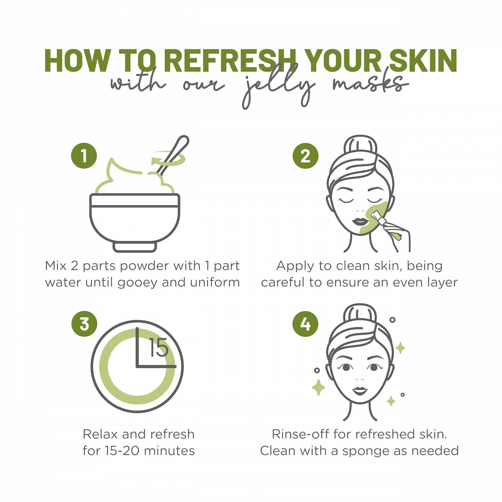 Маска для лица пленочная BRÜUN Matcha Jelly - Банка 680 мл для 30-35 процедур - Увлажняющая гелевая маска для ухода за кожей для мужчин, женщин и взрослых, фото №4