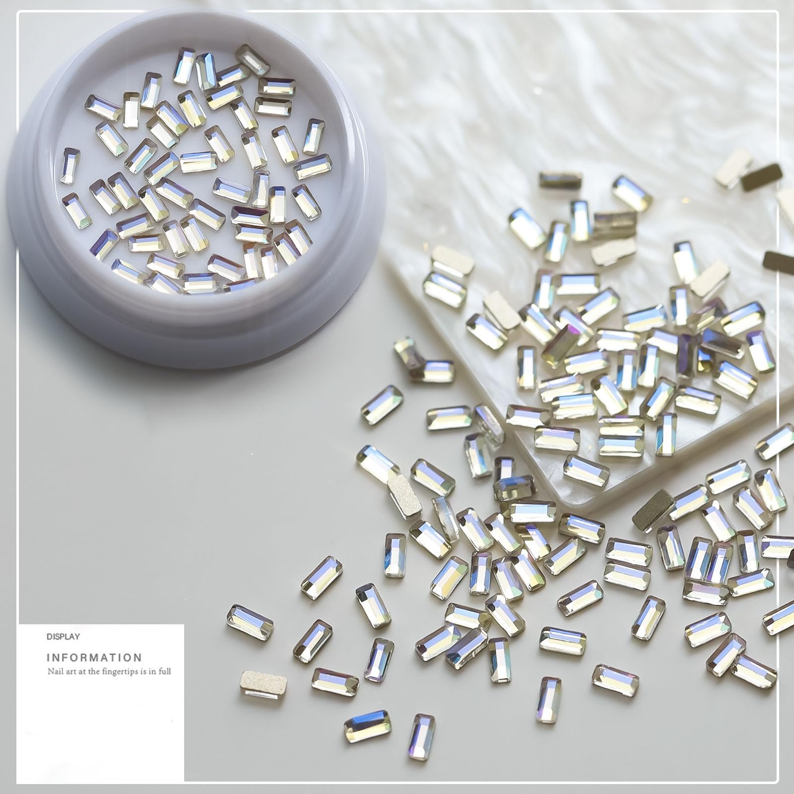 Хрустальные стразы Прямоугольные плоские стразы для дизайна ногтей Прозрачный, фото №6