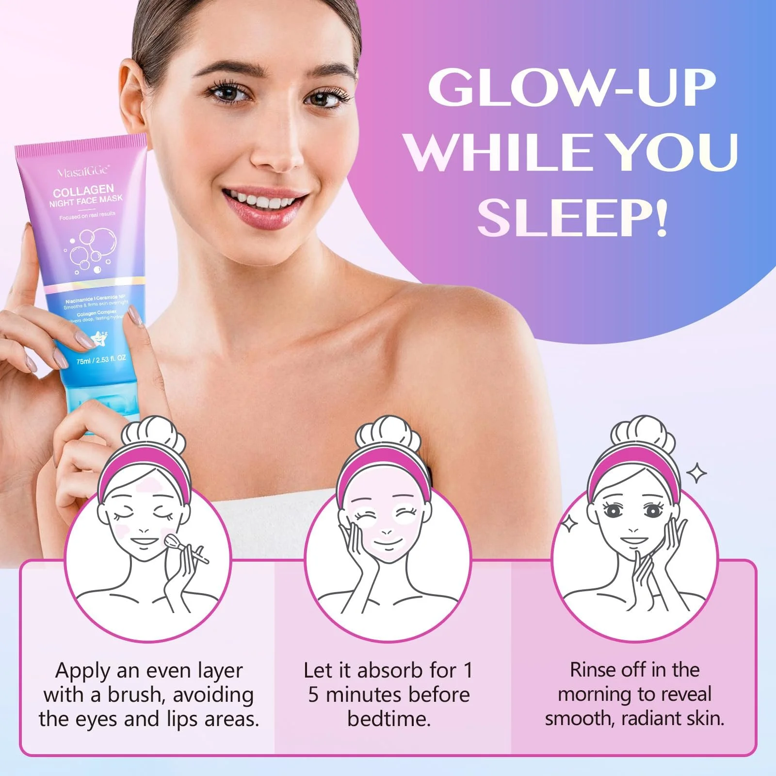 Нічна Колагенова Маска Collagen для Обертання, фото №9 Нічна Колагенова Маска Collagen для Обертання, фото №9