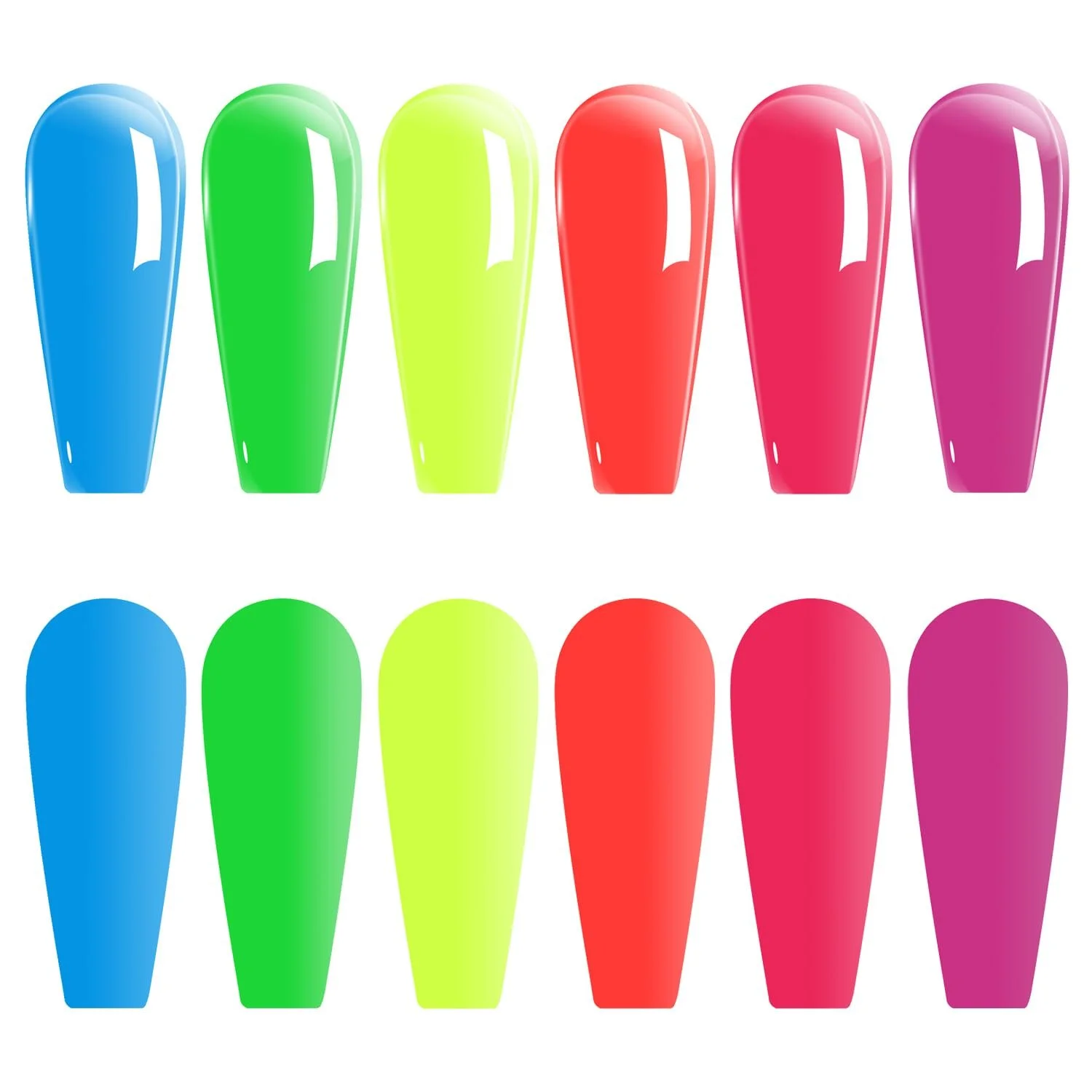 УФ Гель-лак Vishine Набір флуоресцентних кольорів, 6 кольорів Неоновий набір гель-лаків, фото №4