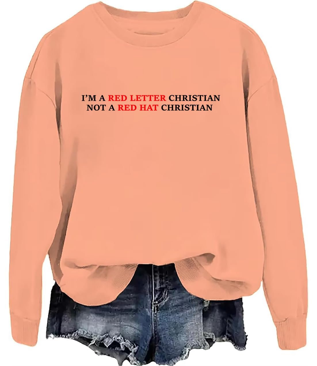 Свитшот I'm A Red Letter Christian Not A Red Hat Christian, фото №1