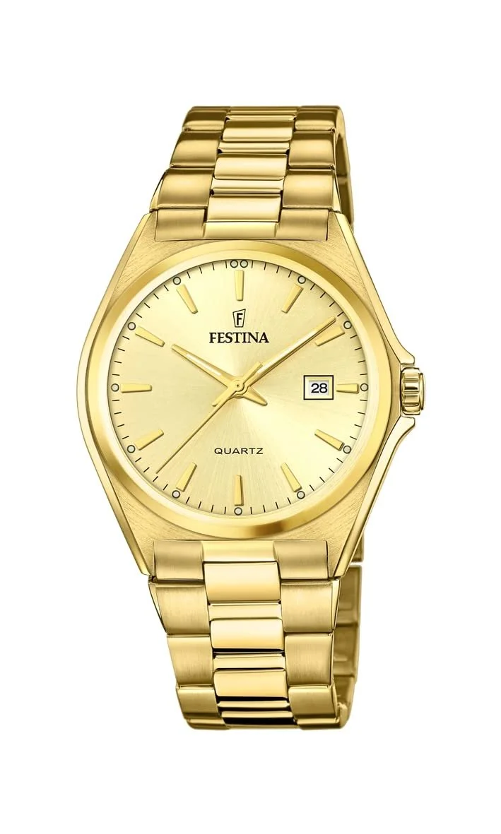 Часы Festina Мужские золотистый браслет из нержавеющей стали, фото №1 Часы Festina Мужские золотистый браслет из нержавеющей стали, фото №1