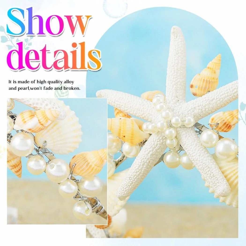 Обруч для волосся Zoestar Boho Starfish Crown Сріблястий, фото №2