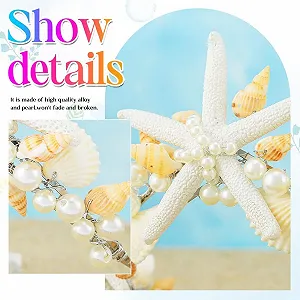 Обруч для волос Zoestar Boho Starfish Crown Серебристый synthetic.ua - Фото 1