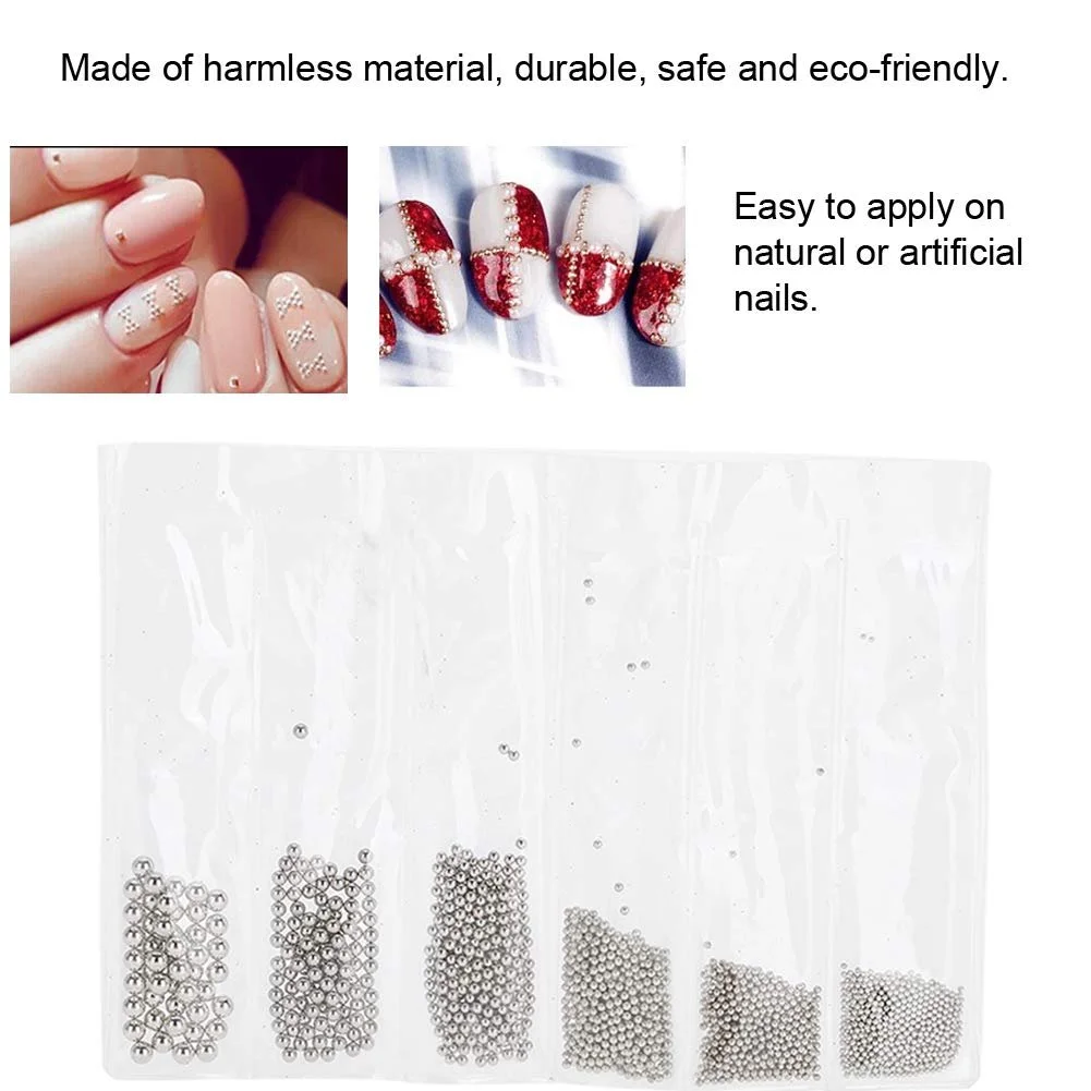 Украшения для ногтей 4 цвета Шарики стальные 0.5 мм 3.0 мм Аксессуары для маникюра Шарики стальные мини для дизайна ногтей Золотой Серебряный Розовый, фото №5