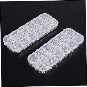 Стразы для ногтей Прозрачные кристаллы, блестки, украшения для ногтей, 2 коробки synthetic.ua - Фото 1