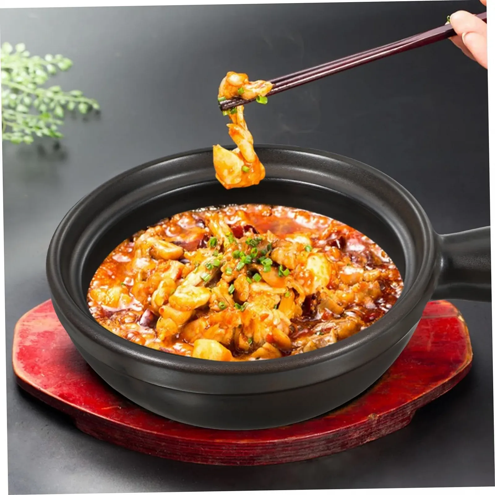 Кастрюля для супа VALICLUD керамическая традиционная с одной ручкой жаростойкая, фото №4