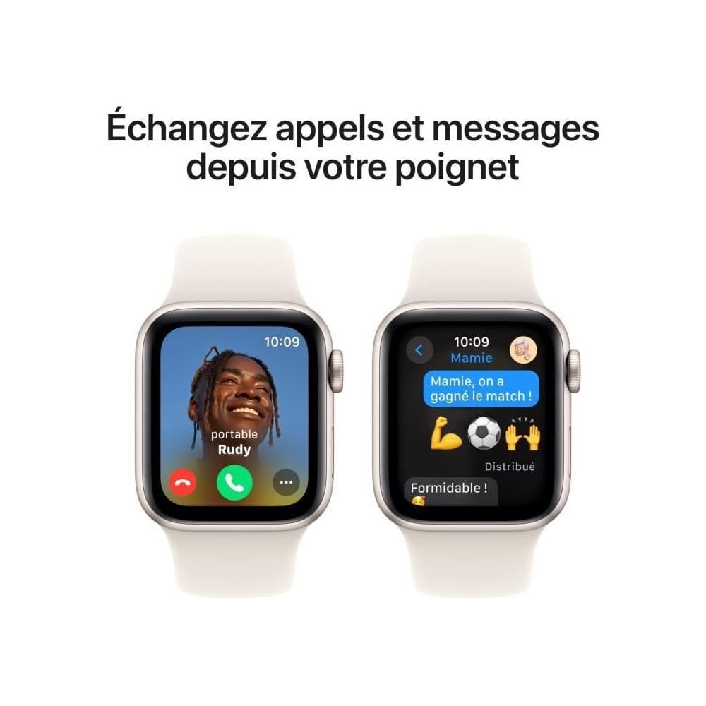 Смарт-годинник Apple Watch SE (2nd Generation) GPS 40мм, алюмінієвий корпус, колір - Полярна зірка, спортивний ремінець - Полярна зірка (S/M). Датчик фітнесу та сну, виявлення аварій, монітор серцевого ритму, фото №4